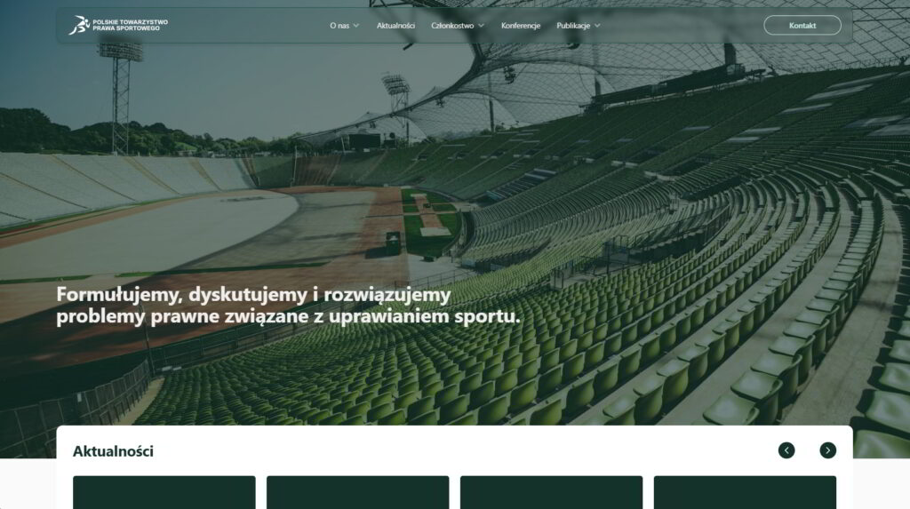 Polskie Towarzystwo Prawa Sportowego website screenshot